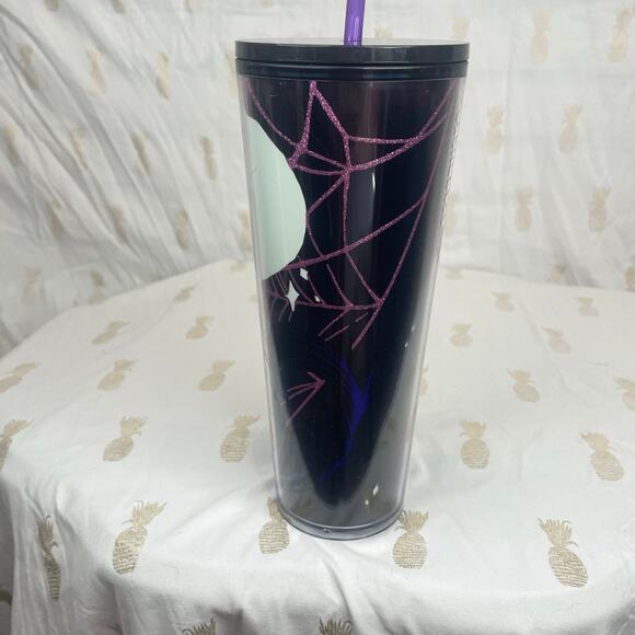 Starbucks Halloween 2021 Glow in the Dark 24 oz Venti cold cup tumbler NEW STRAW - Picture 6 of 8